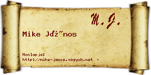 Mike János névjegykártya