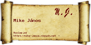 Mike János névjegykártya