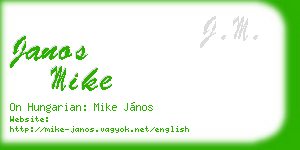 janos mike business card